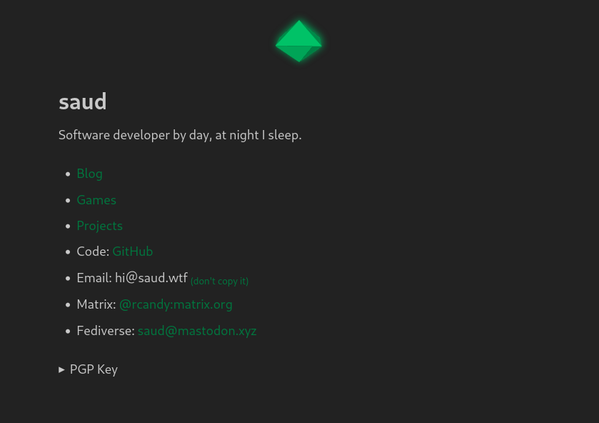 Screenshot of the website